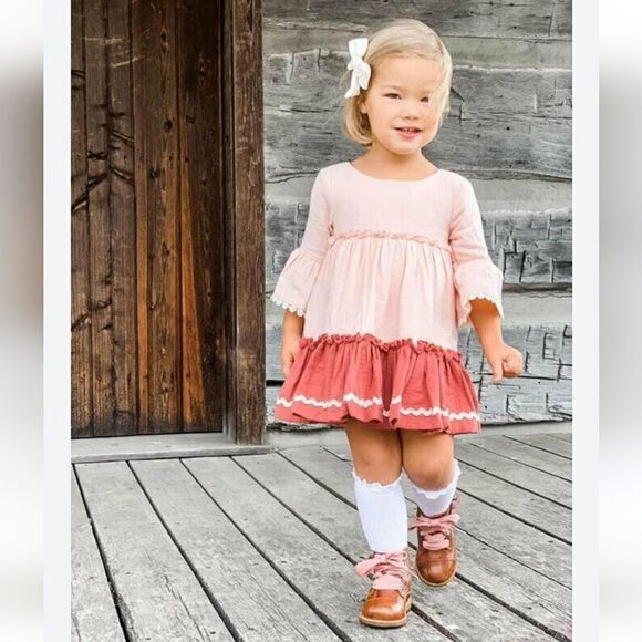 Matilda Jane Forever and Ever Dress in Pink Twirl Size 2 - Picture 4 of 14